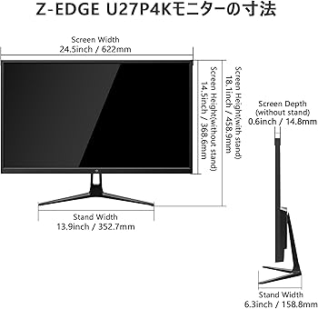 Amazon.co.jp: Z Z-Edge(ゼロエッジ) 4Kモニター 27型 ゲーミング