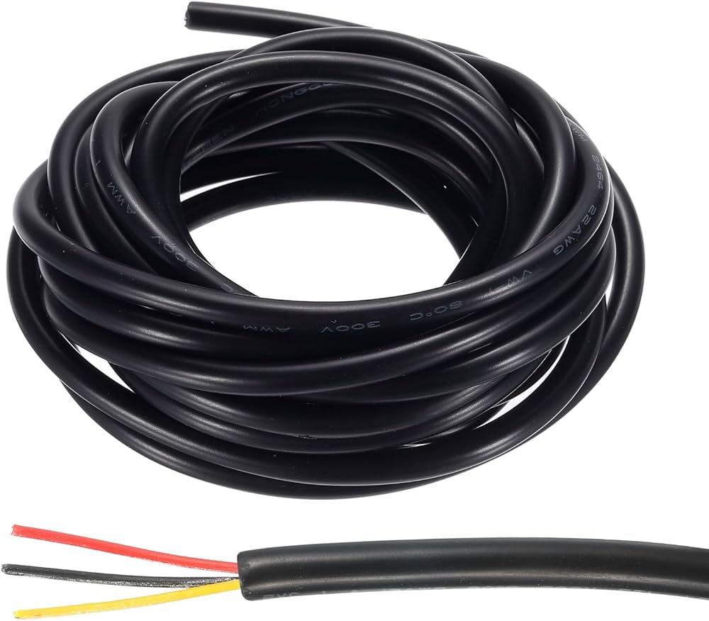 Amazon.co.jp: uxcell 電源ケーブル 22A WG電線 3芯 3 m 銅線 PVC配線