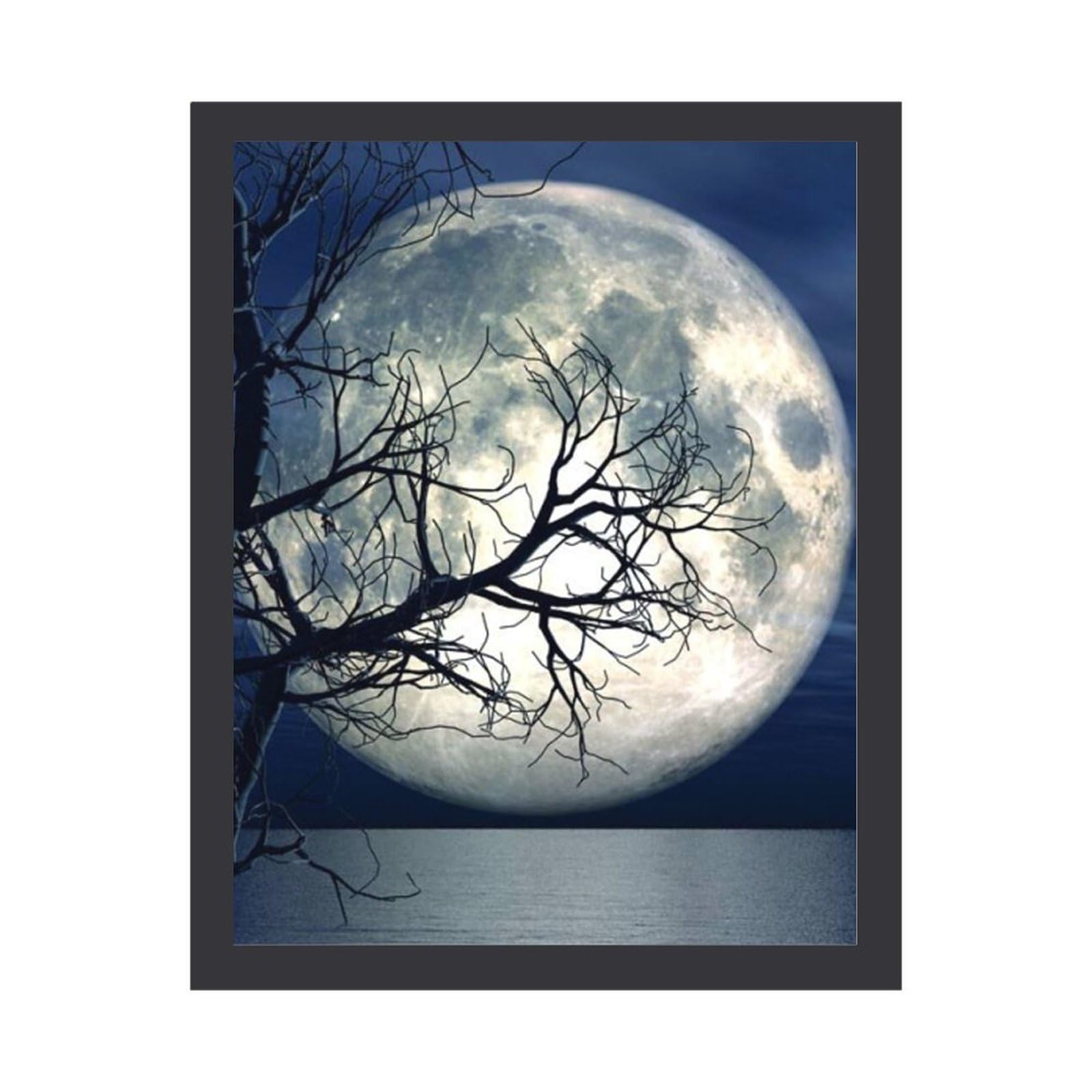 Amazon.co.jp: 木々のある満月の夜 絵画 絵 暗くて不気味なテーマ