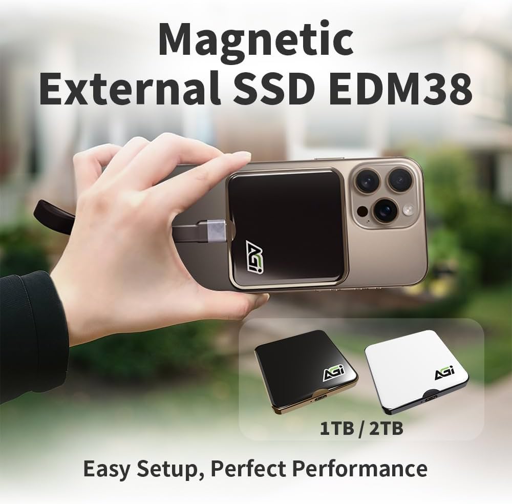 Amazon | AGI 外付け SSD 2TB 白 MagSafe 対応 読み取り最大 2050MB/秒