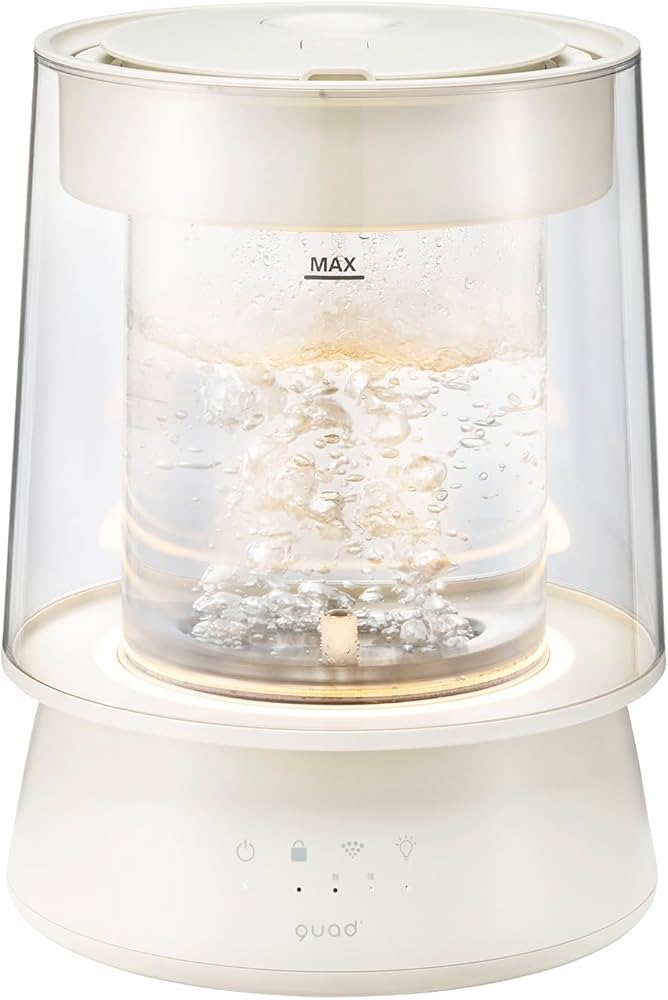 Amazon.co.jp: QUADS(クワッズ) ガラススチーム加湿器 蒸気式 17畳対応
