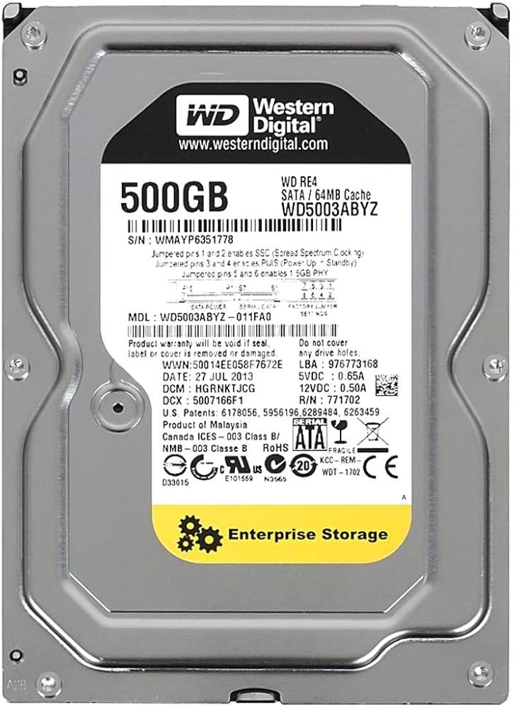 Amazon.com: WD5003ABYZ Western Digital 500GB 7200RPM SATA
