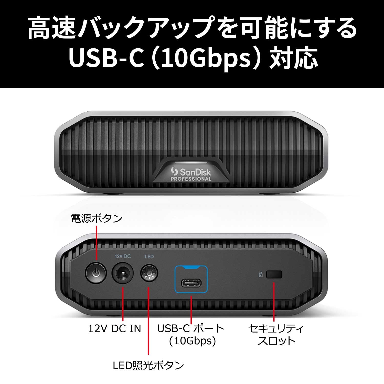 Amazon | サンディスクプロフェッショナル 外付けHDD 12TB G-DRIVE Mac