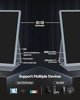 Amazon.com: Intehill 4K Portable Monitor for Laptop, 3840x2400
