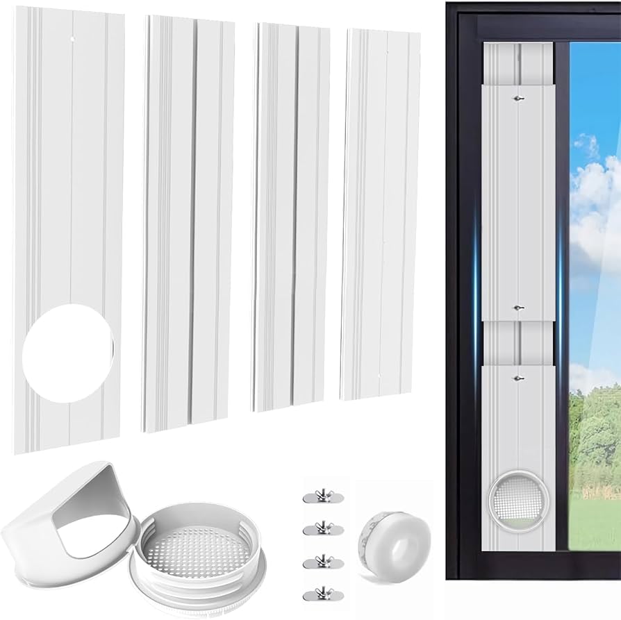 Amazon.co.jp: 窓用ダクトパネル 4枚セット 窓枠高さ67～239cm対応 防