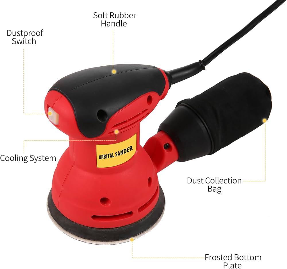 Amazon | Weytoll 電動サンダー 320Wランダムサンダー 125MM 12600RPM