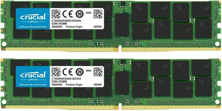 Crucial Bundle with 64GB (2 x 32GB) DDR4 PC4-21300 2666MHz RDIMM