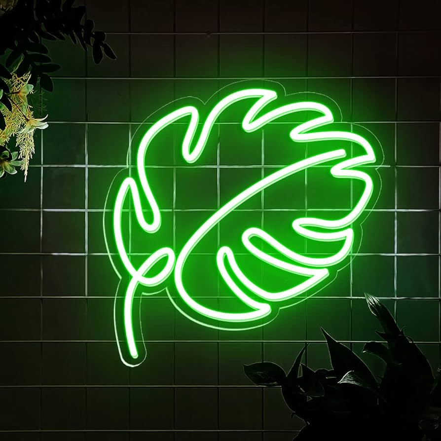 Amazon.com : Monstera Neon Sign, Neon Leaves Sign Monstera, Leaf