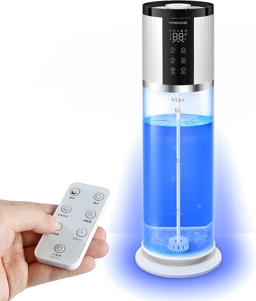 Amazon.co.jp: HAGOOGI (ハゴオギ) 加湿器 大容量 12L透明水タンク UV