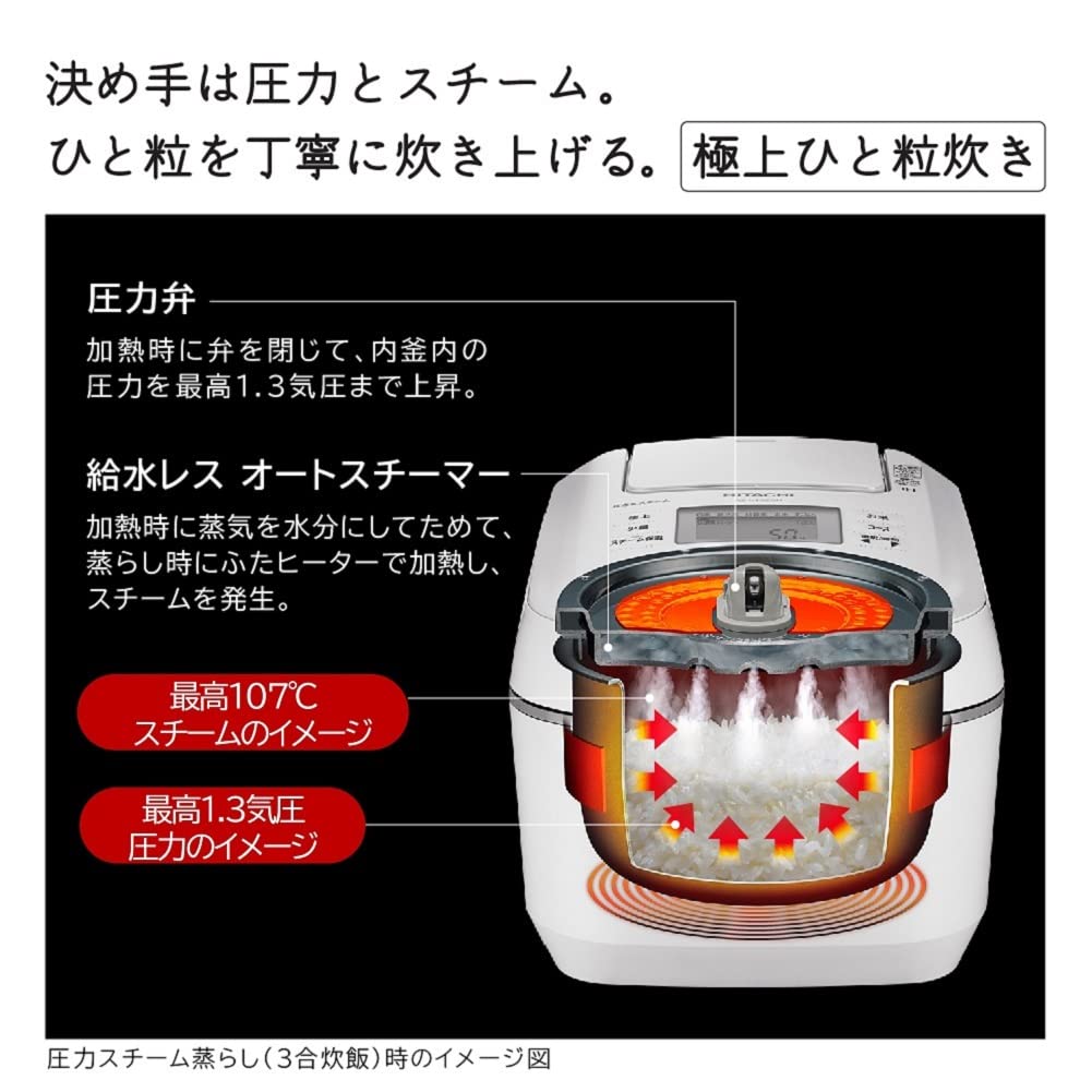 Amazon | 日立 炊飯器 5.5合 圧力IH ふっくら御膳 蒸気カット RZ