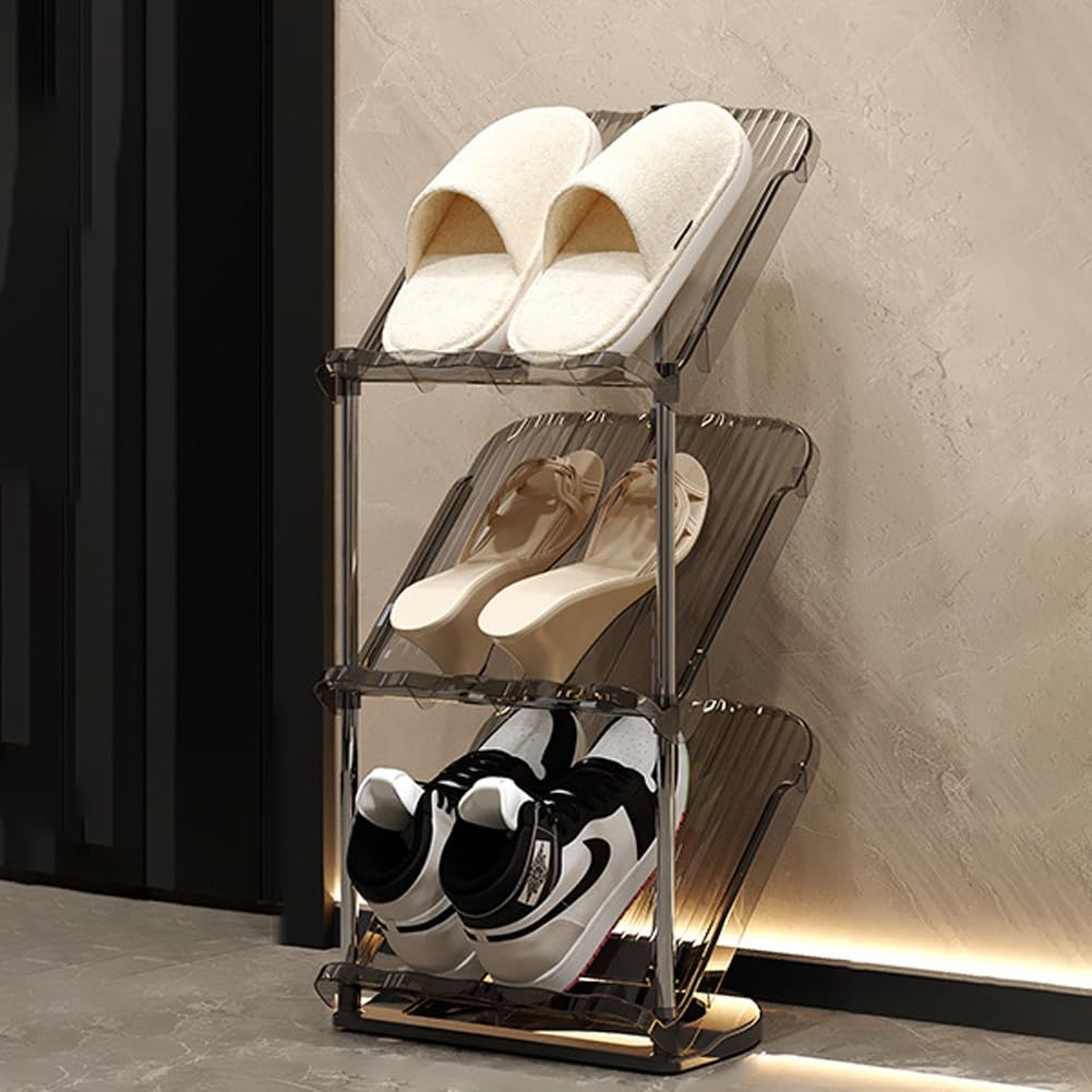 Amazon｜シューズラック スリム 靴入れ 斜め置き 3段 オープンラック