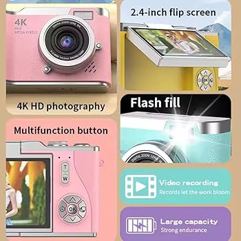 Amazon.co.jp: 4Kデジタルカメラ 4800万画素 180度回転可能