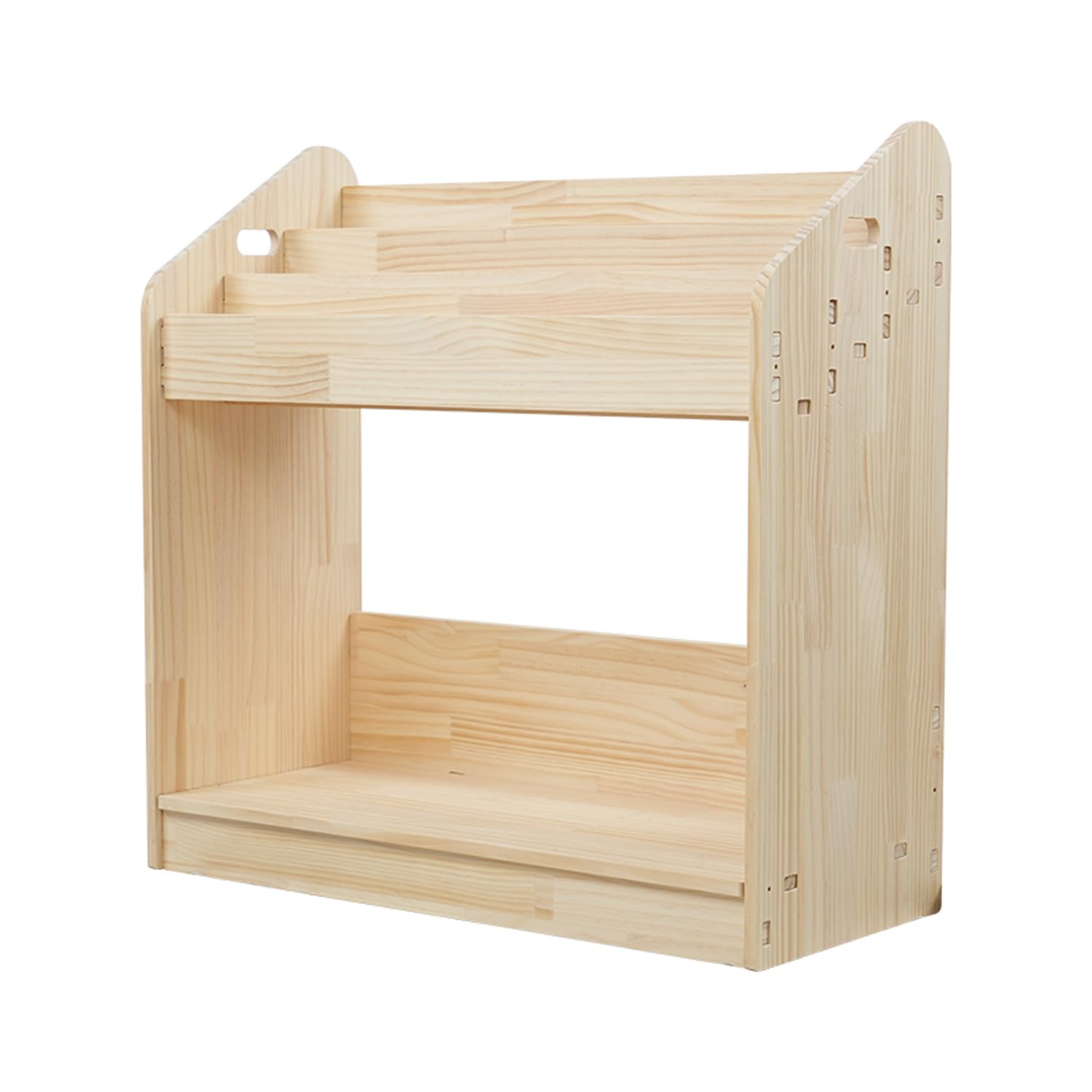 Amazon.co.jp: 天然木シリーズ 絵本ラック 幅70 3段 ディスプレイ 絵