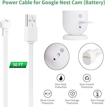 Amazon | wochel Google Nest Cam(バッテリー)対応電源ケーブル 30