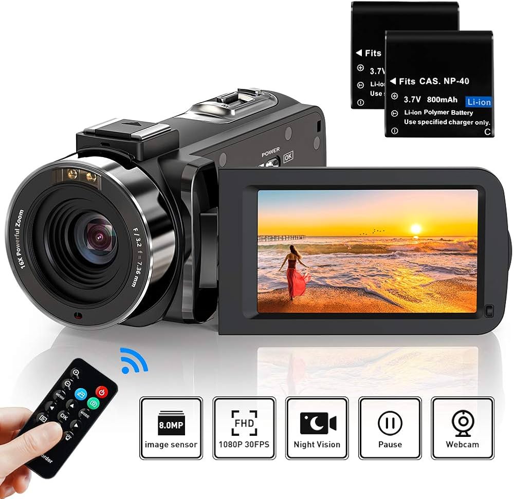 Amazon | ビデオカメラ ACTITOP デジタルビデオカメラ HDビデオカメラ