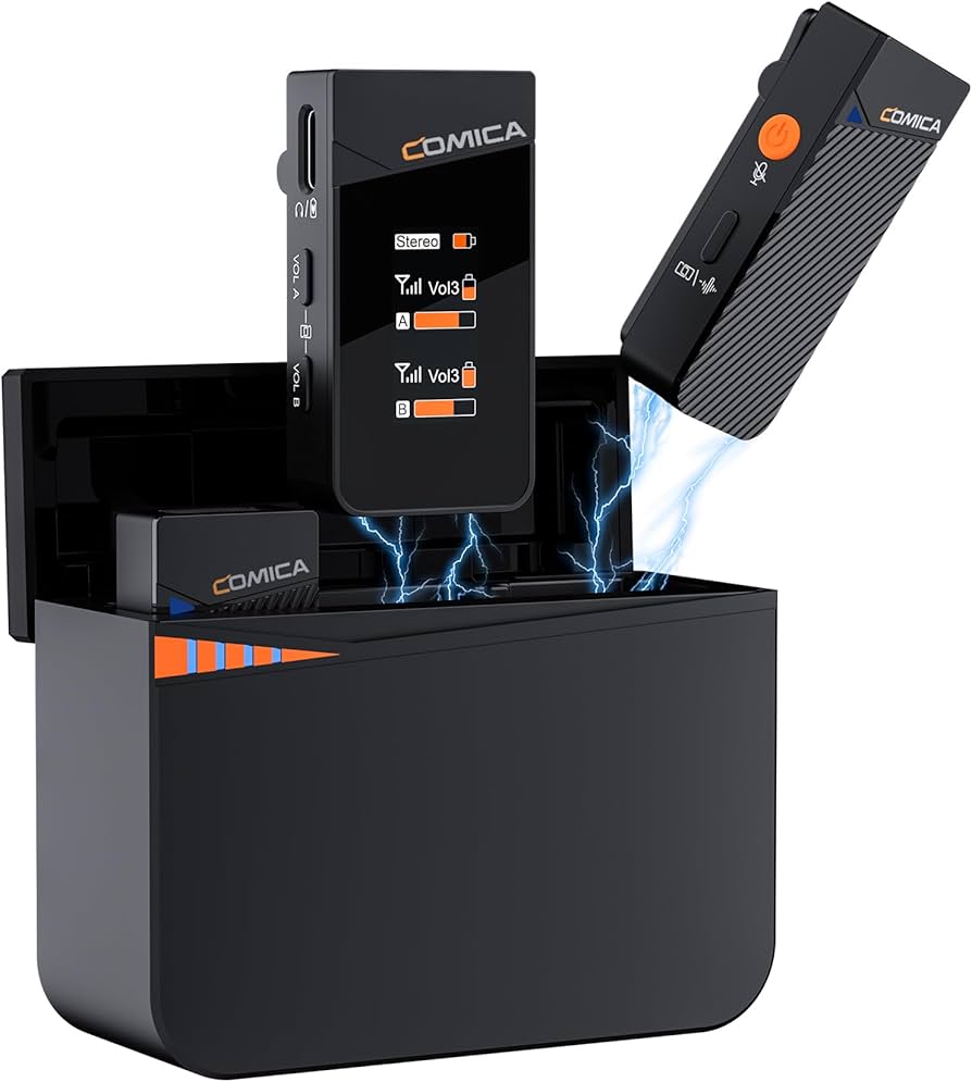 Amazon | comica Vimo C3 ワイヤレスピンマイク 200M伝送距離 送信機2