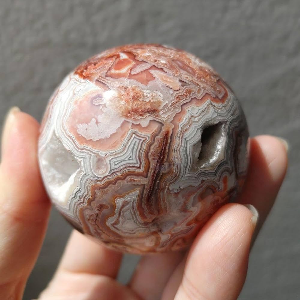 Amazon.co.jp: メキシカンアゲート スフィア ジオード 瑪瑙 クレイジー