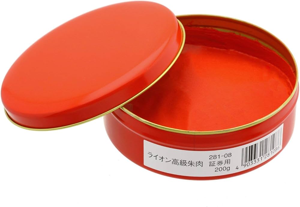 Amazon | ライオン事務器 朱肉 証券用200g | 朱肉・スタンプ台