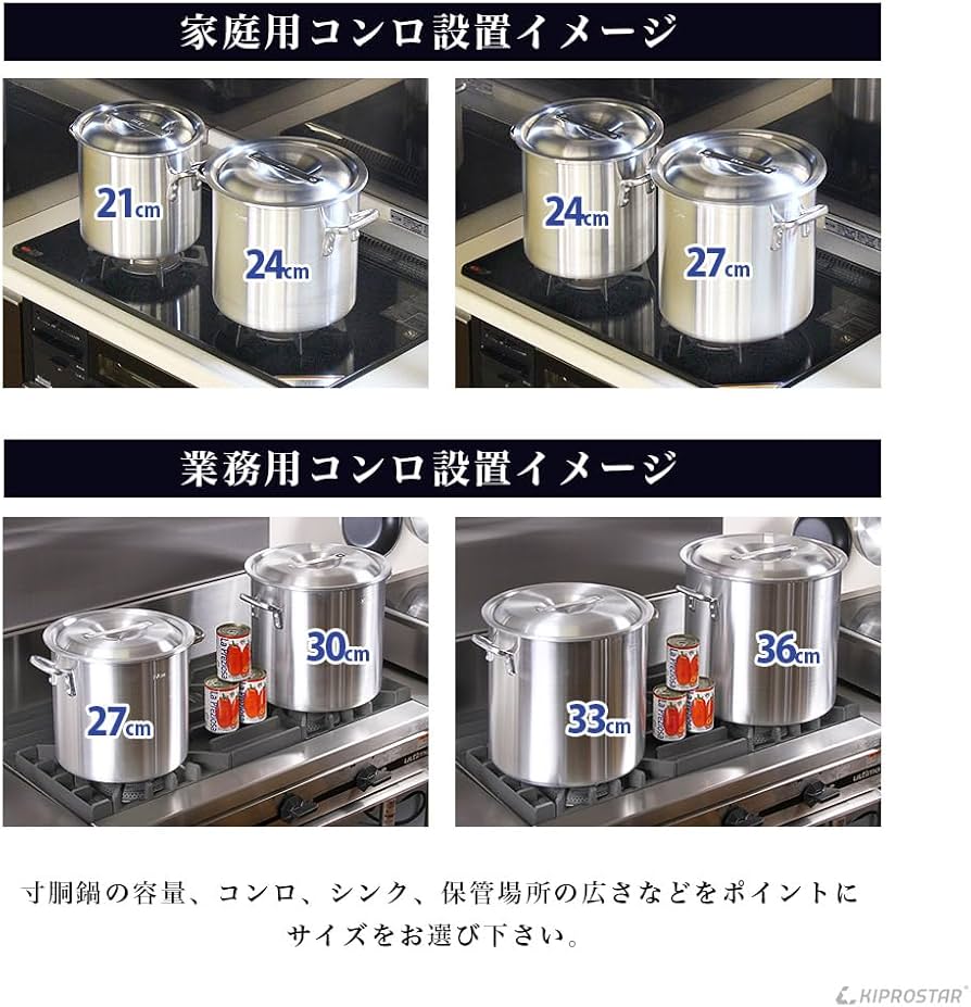 Amazon | 業務用 アルミ寸胴鍋 蓋付き プレミア 30cm 満水20L (IH対応