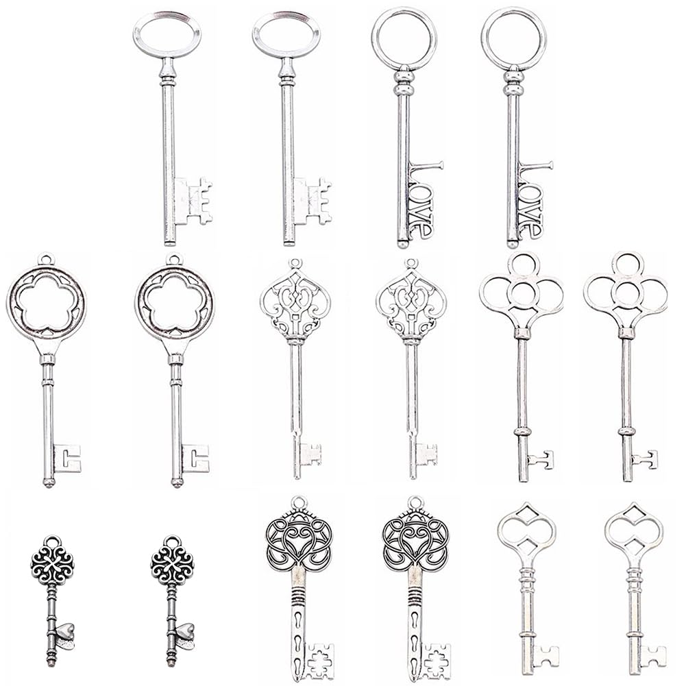 Amazon | SUNNYCLUE 16個8種 鍵 チャーム カギ チャーム かぎ チャーム