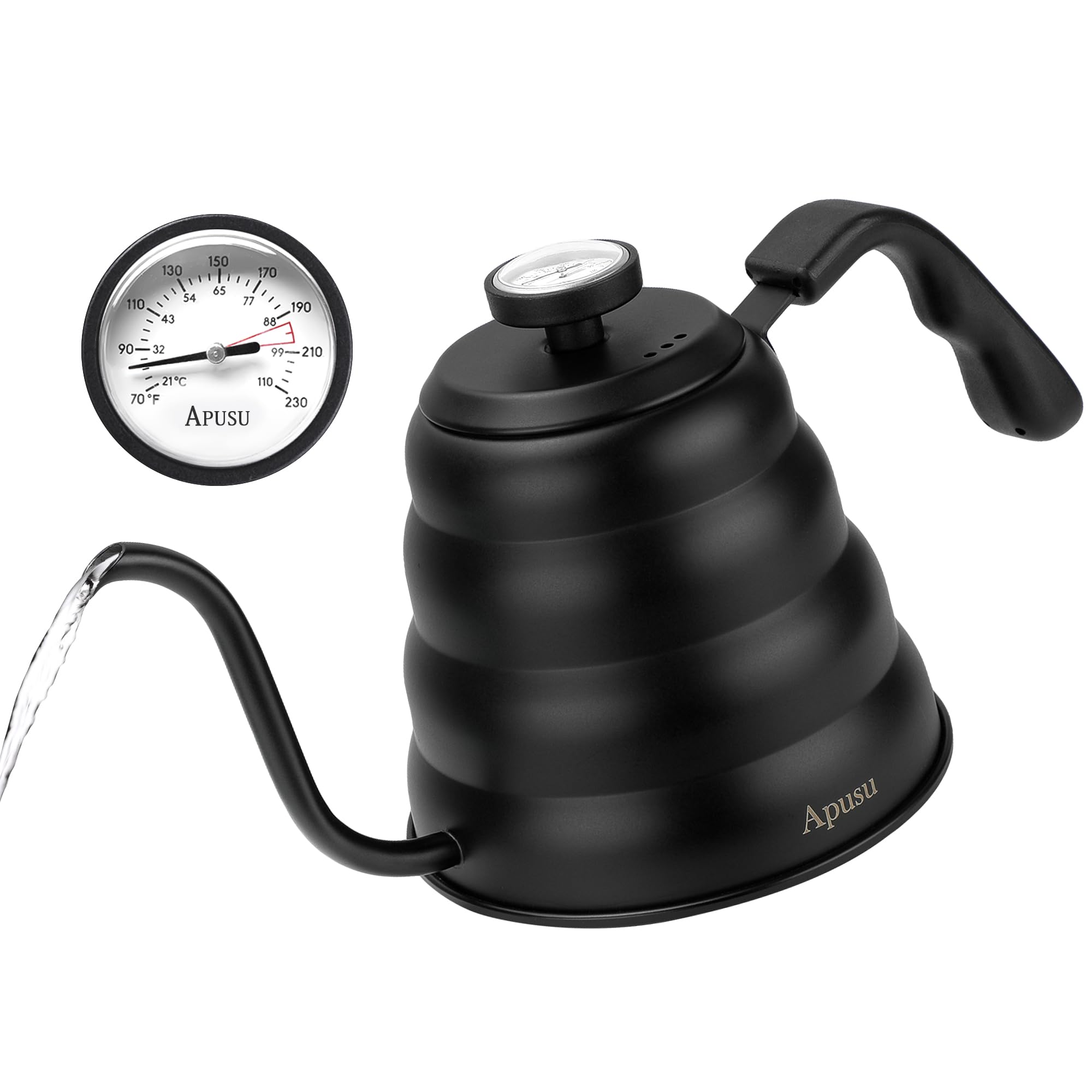 Amazon.com: Tea Kettle with Thermometer Pot Black Stovetop Tea