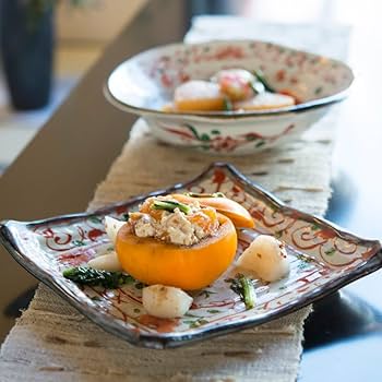 Amazon | 美濃焼 花赤絵正角皿 うさぎ 四角皿 | 小皿