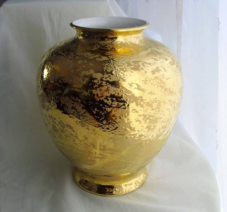 Amazon.co.jp: ナルミ金彩ゴールド花瓶壺フラワーベース全長24cm