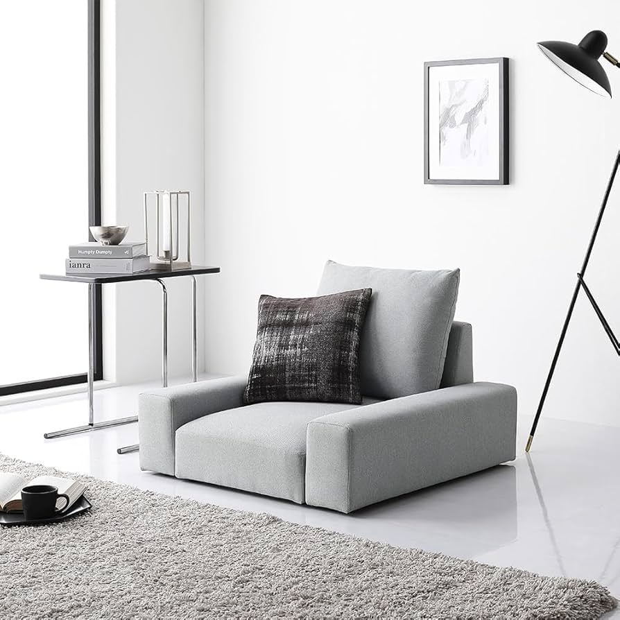 Amazon｜RASIK ローソファー 1人掛け 一人用 ライトグレー
