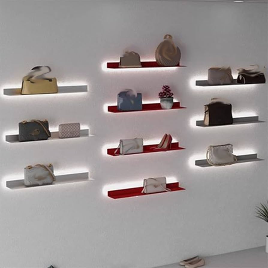 Amazon｜IMPREC 照明付きウォールシェルフ、植物棚または本棚用LED