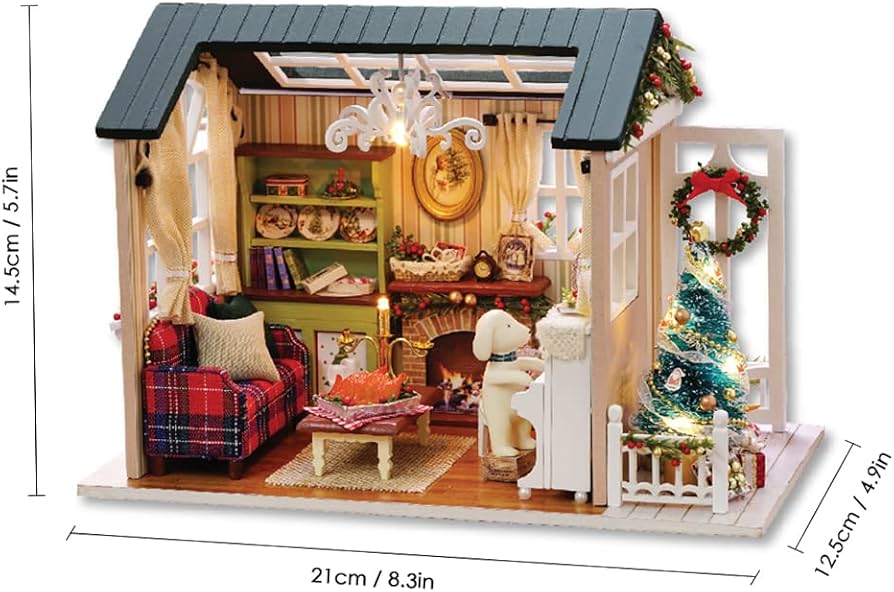 Amazon.co.jp: DIYクリスマスミニチュアドールハウスキット現実的な