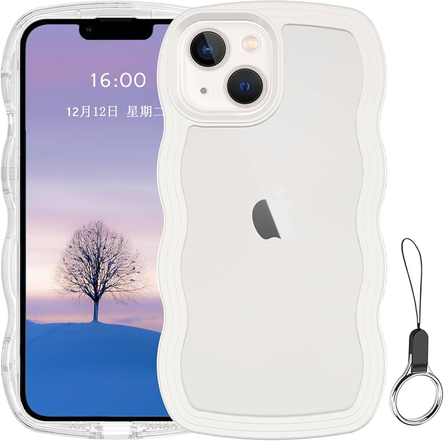 Amazon.co.jp: iPhone 13mini ケース クリア ウェーブ アイフォン