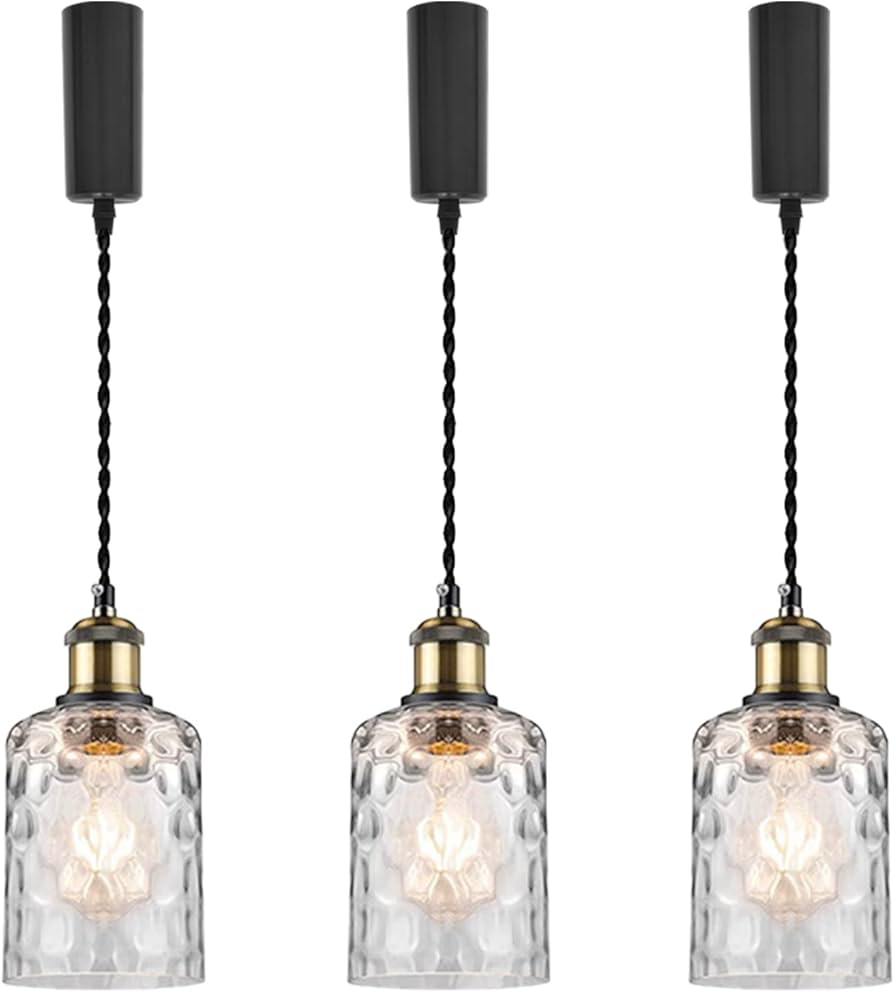 Amazon.co.jp : KIVEN 3個パック ペンダントライト ガラス ダクト