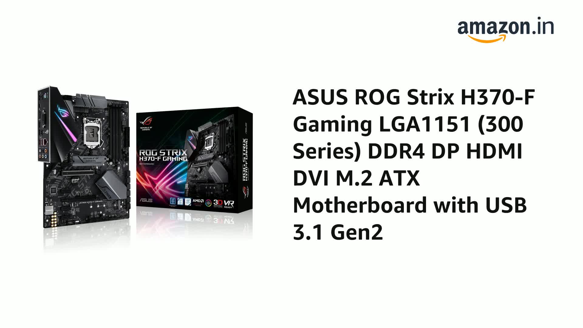 Amazon.in: Buy ASUS ROG Strix H370-F Gaming LGA1151 (300 Series