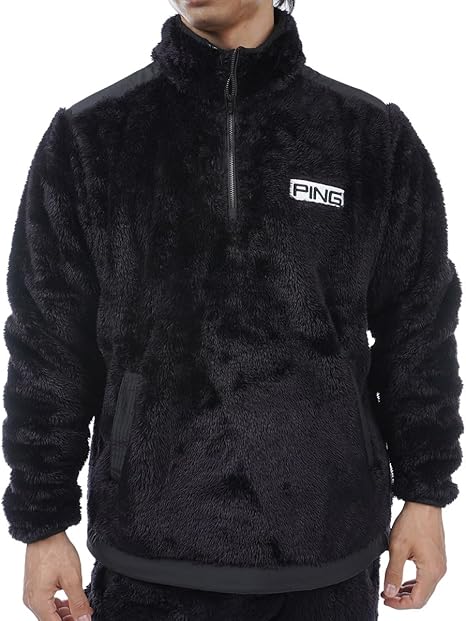 Amazon | [ピン アパレル] メンズ ハーフジップブルゾン (ボアフリース