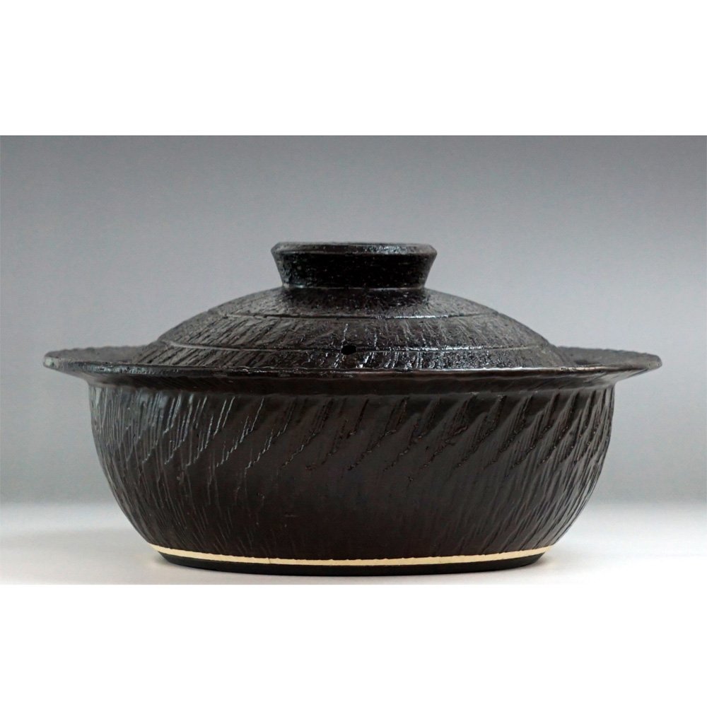 Amazon｜長谷園 IH対応 鉢 鍋 (2-4人用) 黒釉 CT-44｜土鍋 オンライン通販