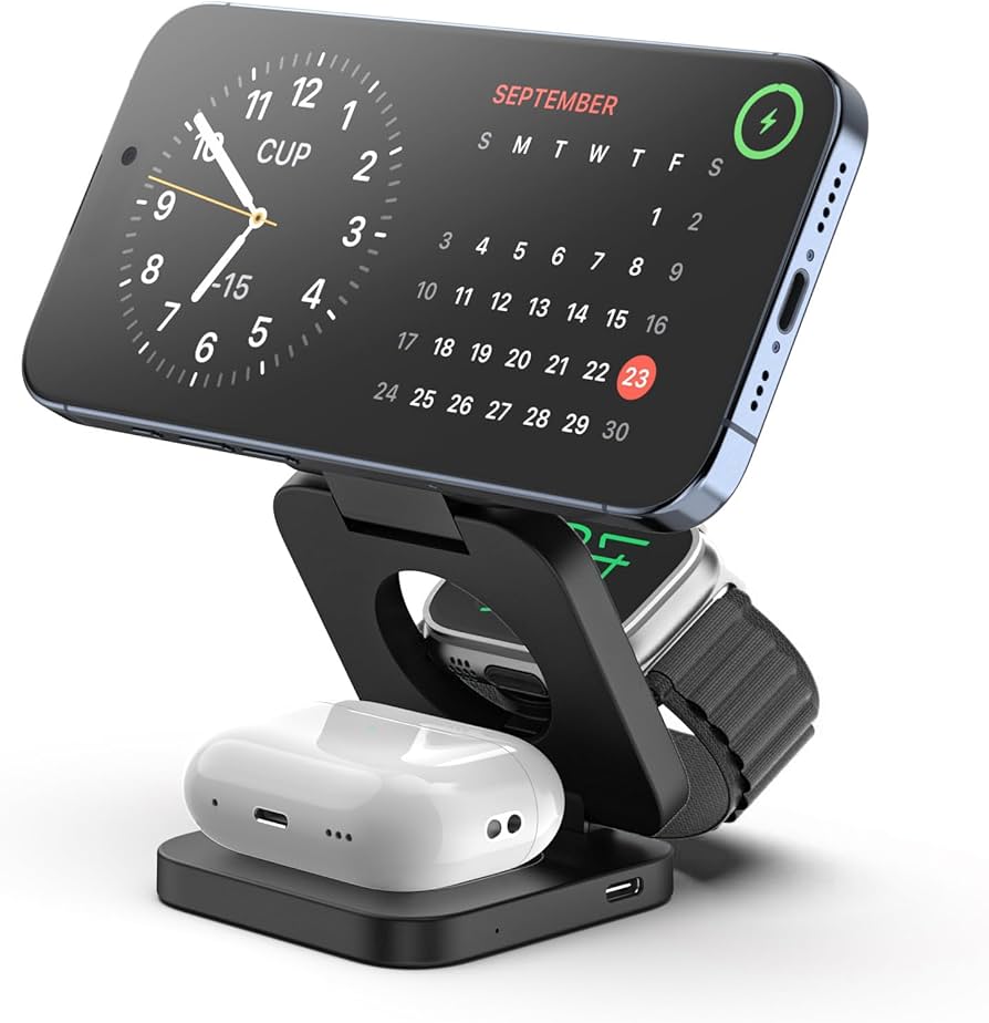 Amazon.com: KU XIU Fast Wireless Charger, Magnetic Foldable 3 in 1