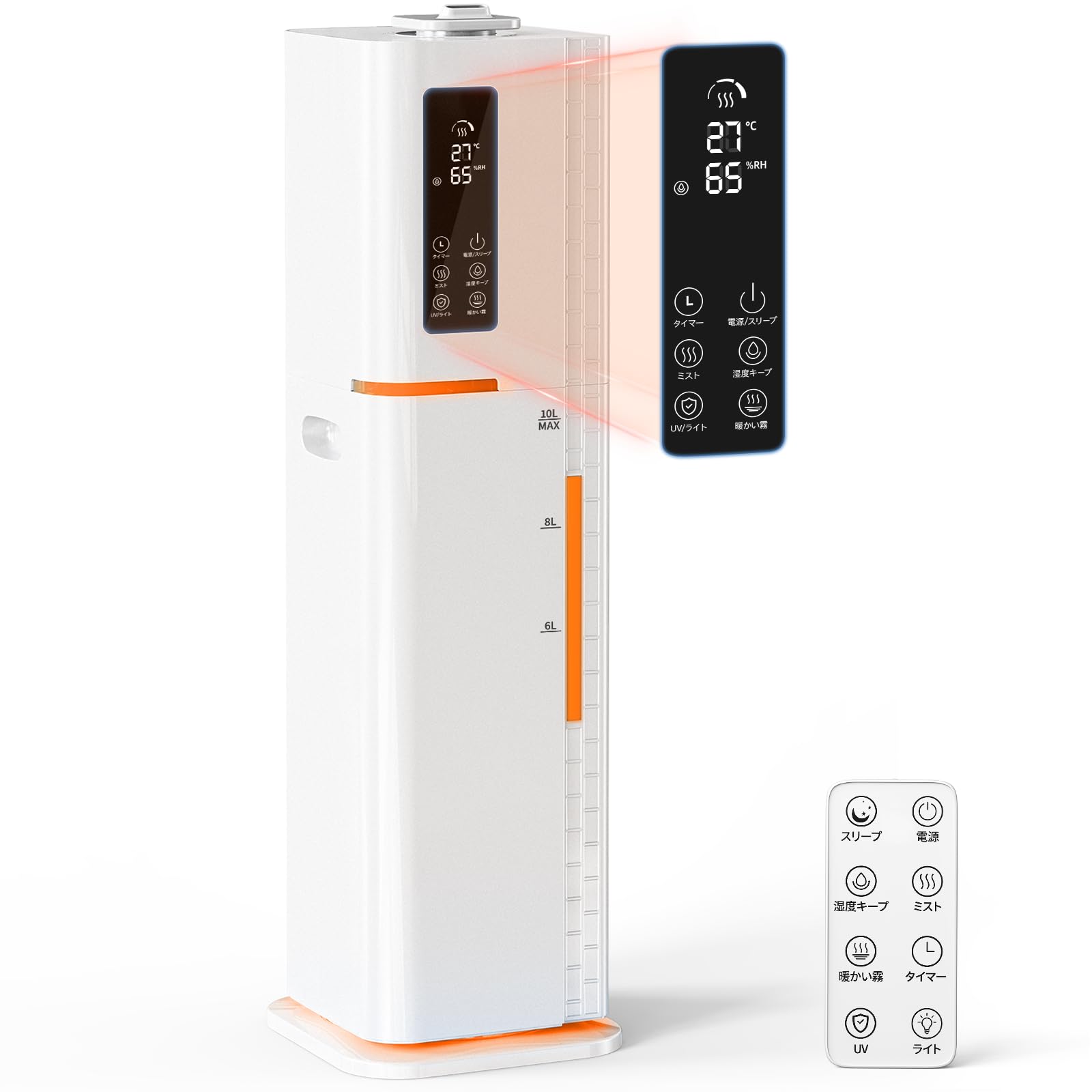 Amazon.co.jp: 加湿器 10L 大容量 ハイブリッド【AI自動湿度調整・新版