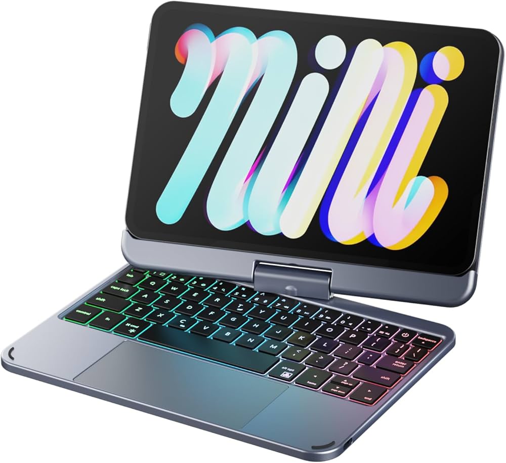 Amazon.co.jp: doqo iPad Mini 7 & Mini 6 ケース キーボード付き 第6