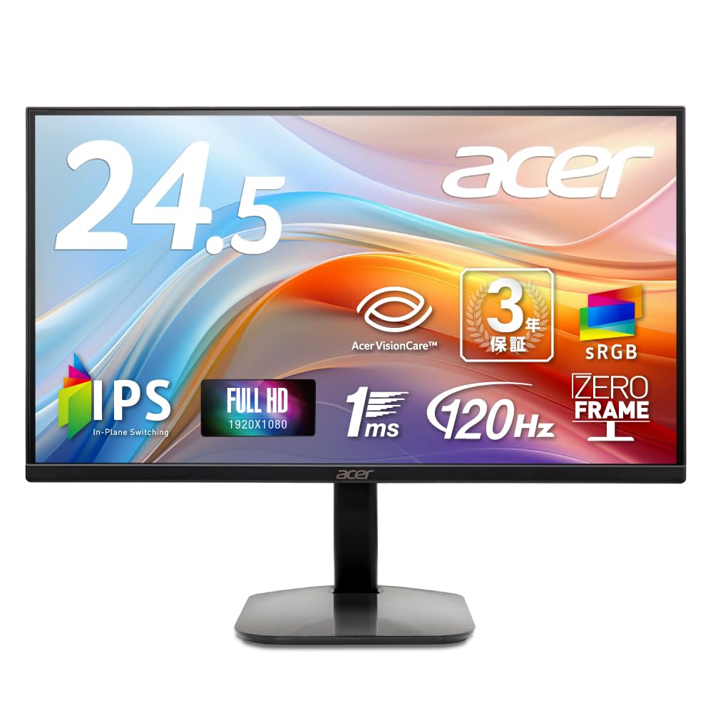 Amazon.co.jp: Acer モニター 24.5インチ ワイド フルHD 非光沢 IPS