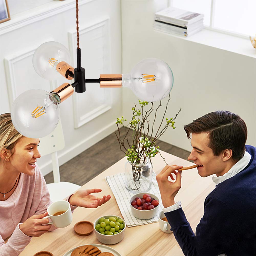 Amazon.co.jp : Cerdeco 3灯式ペンダントライト 「黒金」から滲む凛々