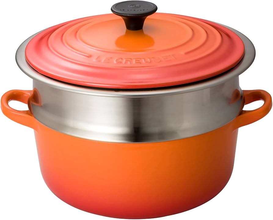 Amazon.co.jp: 【セット買い】 ルクルーゼ 蒸し器 ココット ロンド