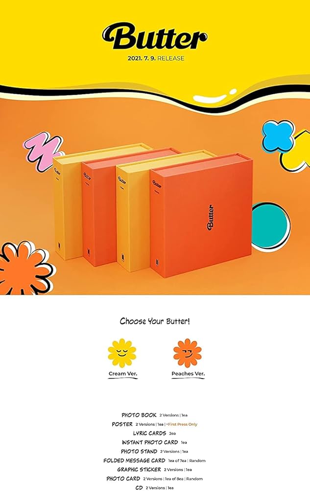 BTS - Butter (Cream Cover incl. CD, Photobook, Lyric Card, Instant