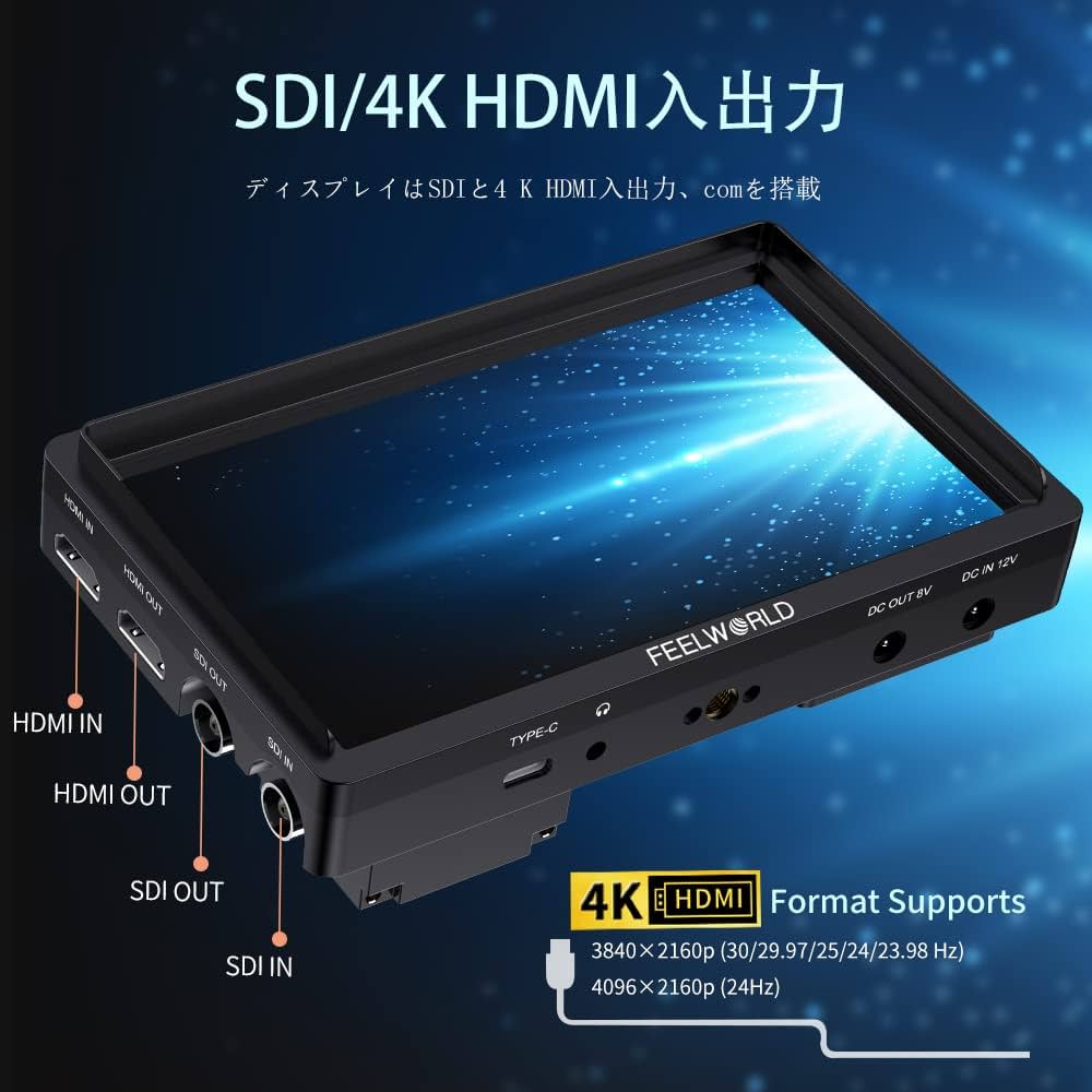 Amazon | FEELWORLD FW568S カメラ用液晶モニター 6インチIPS 4K HDMI