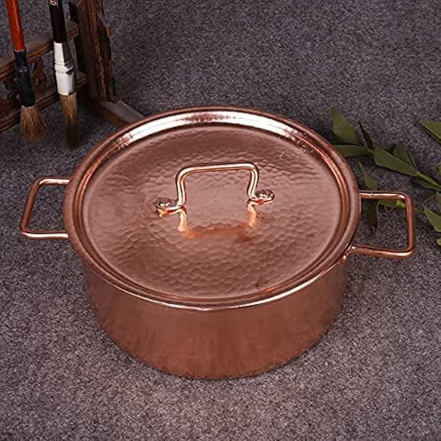 Amazon｜純銅鍋 銅のスープ鍋 厚めの銅鍋 銅器 雪平鍋 銅製とろみ鍋