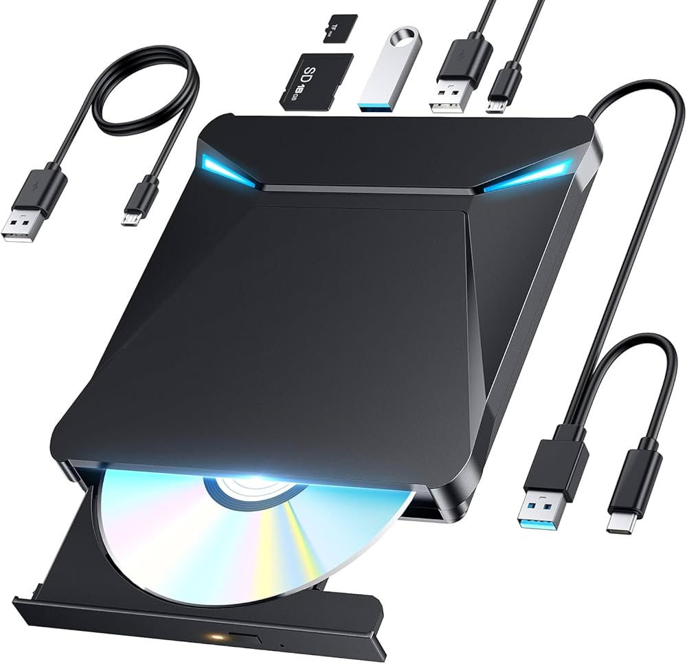 Amazon.co.jp: 【2025革新型・6In1新モデル】 dvdドライブ 外付け cd