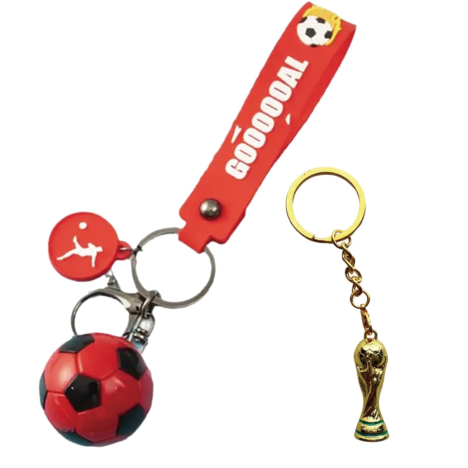 Amazon.co.jp: [イニコライフ] サッカー ボール キーホルダー 赤