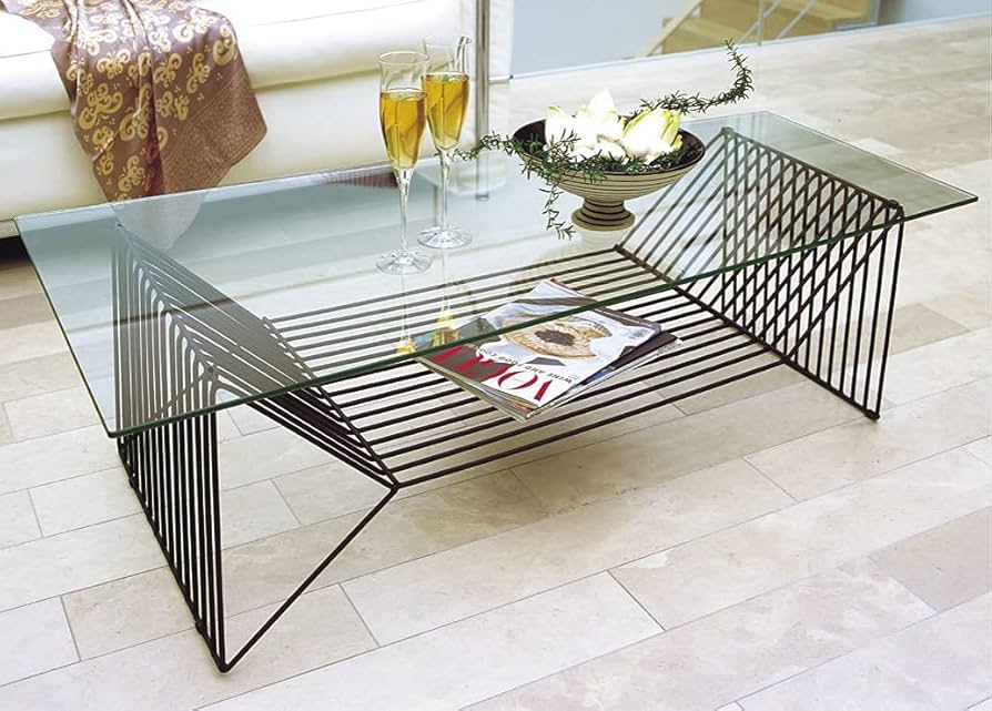 Amazon.co.jp: センターテーブル ガラス 黒 幅120cm ガラステーブル