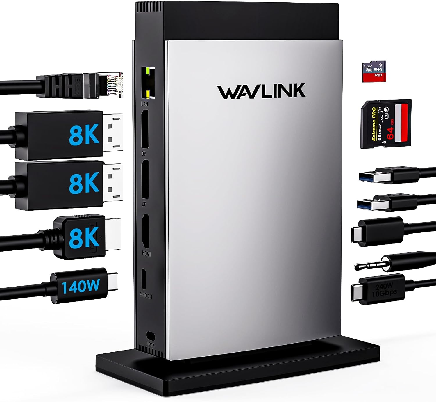 WAVLINK WL-UMD28 11-in-1 USB C トリプルディスプレイドッキング