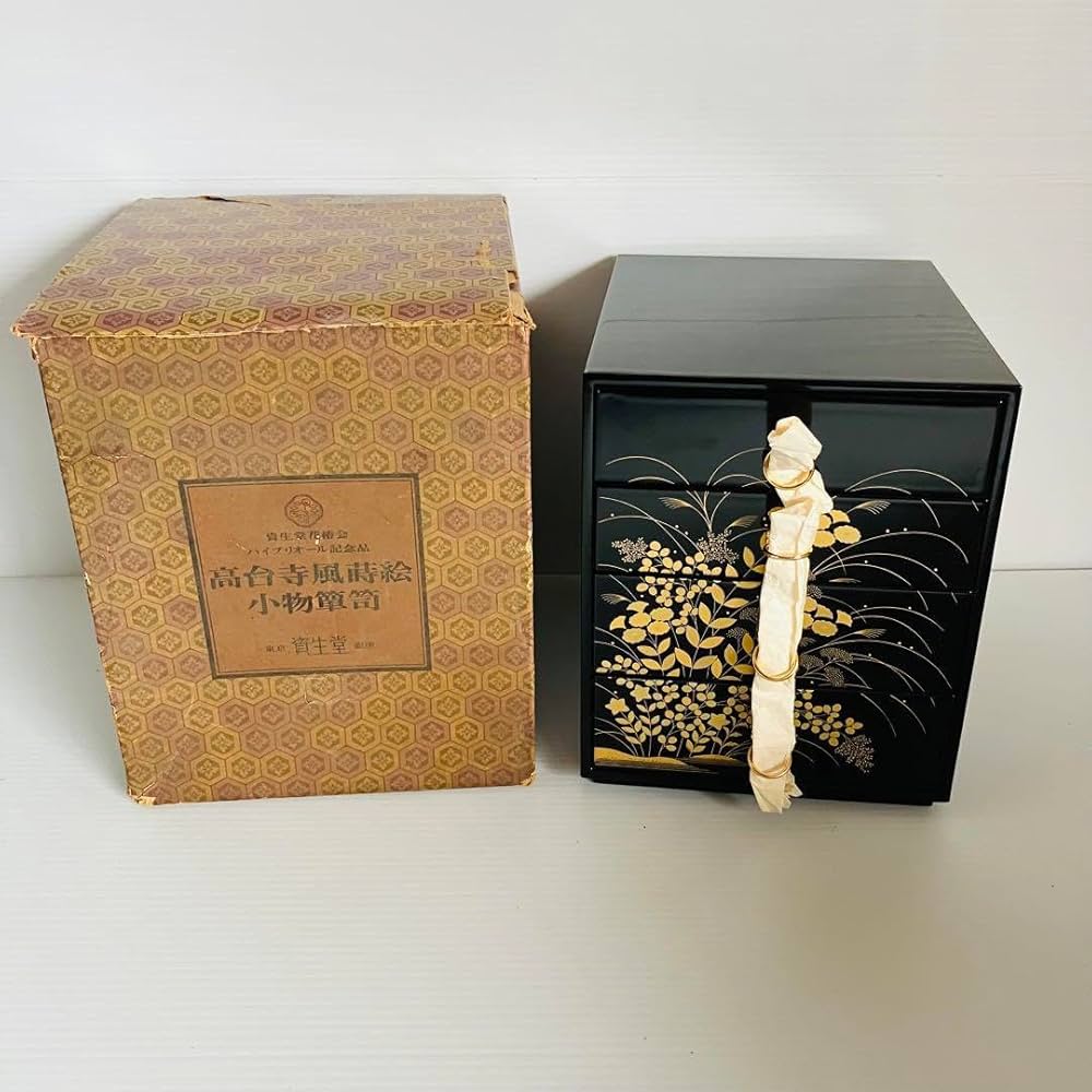Amazon｜当時物／レトロ 資生堂花椿会 高台寺風蒔絵 小物箪笥 タンス