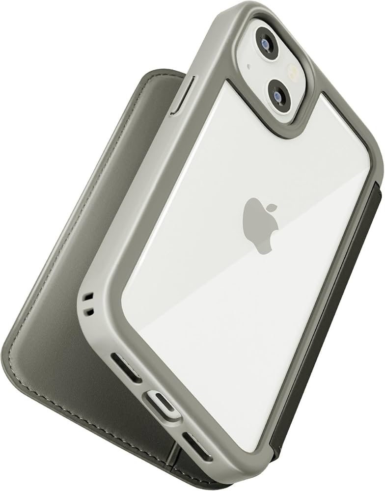 Amazon.co.jp: iPhone15 ガラスフリップケース [グレー] : 家電＆カメラ